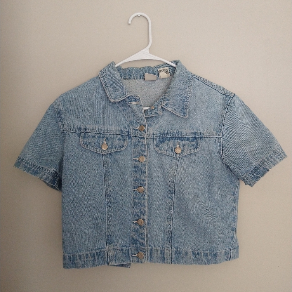 GAP 1990's denim cropped top